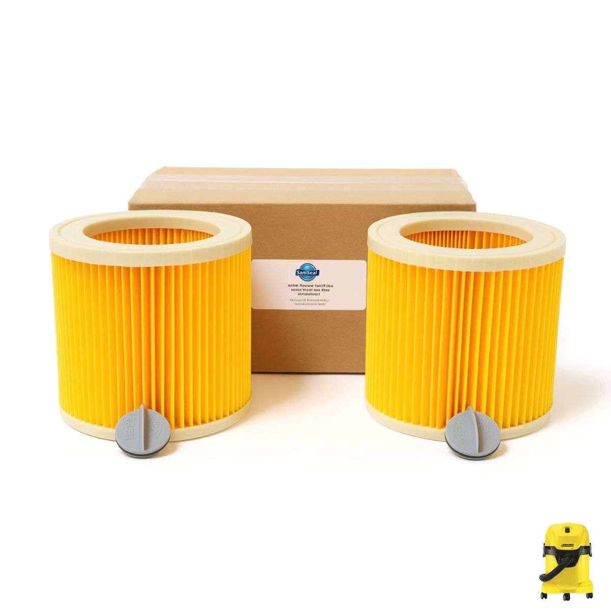 SaniSeal Kärcher compatible cartridge filter 2‑pack for WD2 and WD3